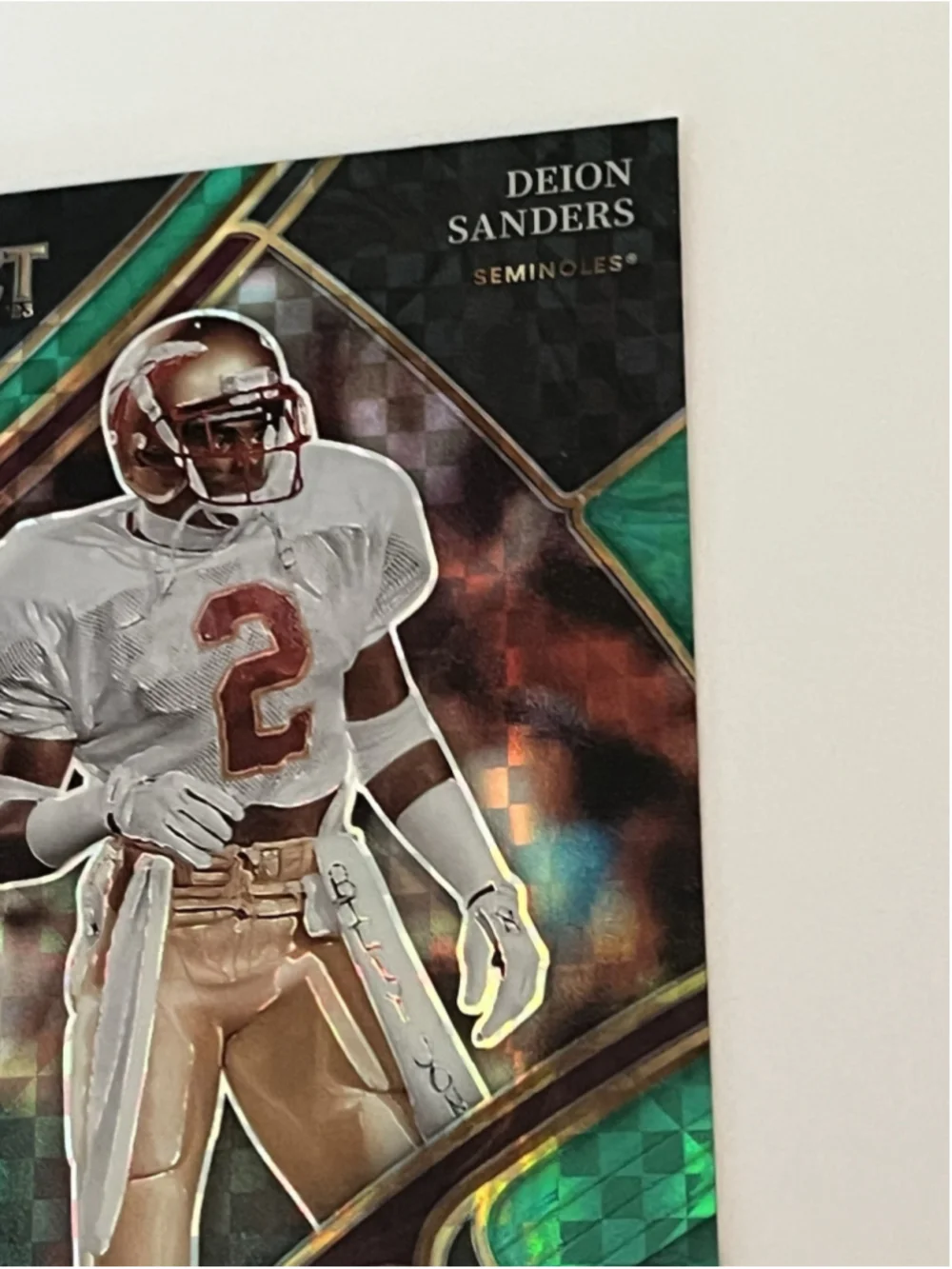 Deion Sanders 2023 Panini Select Draft Picks Field Level Green Squares Prizm 187